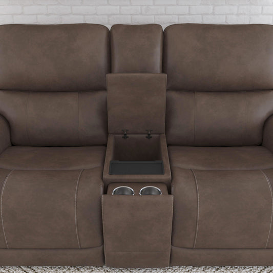 Carter - Power Reclining Loveseat With Console & Power Headrests & Lumbar - Cappuccino