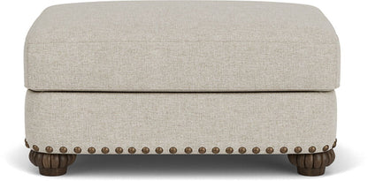 Patterson - Fabric Ottoman, Nailhead Trim