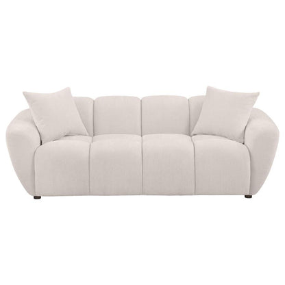 Destino - Chenille Upholstered Splayed Arm Sofa - Greige