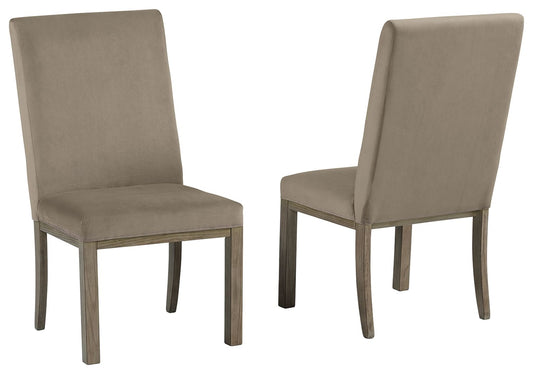 Chrestner - Dining UPH Side Chair (Set of 2) - Gray / Brown