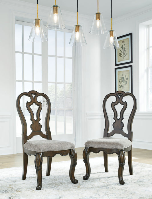 Maylee - Dining Upholstered Side Chair (Set of 2) - Dark Brown