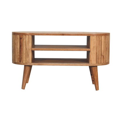 Stripe Media Unit - Oak