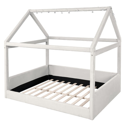 Upholstered House Style Daybed With LED Light Strips