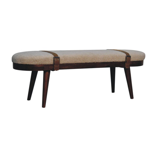 Nordholm Boucle Bench - Walnut