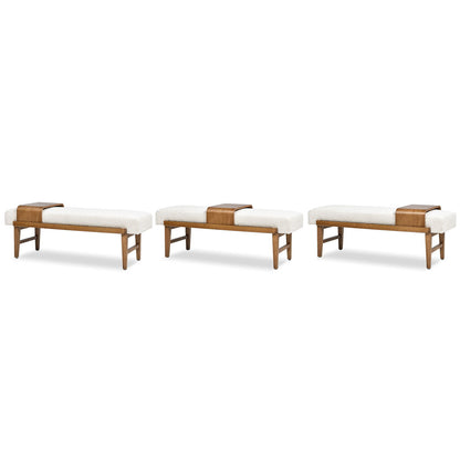 Billie - Modern Telephone Bench With Sliding Shelf - Ivory White