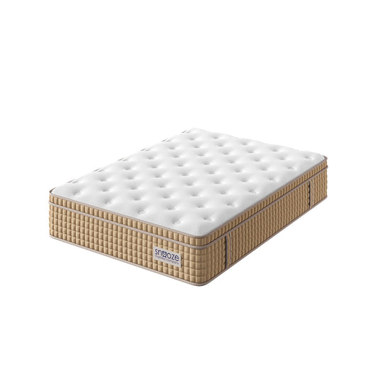 Snooze Mattress Company Glacier - 12" Euro Top Medium Firm Hybrid Mattress With Independently Encased Coils & Gel Memory Foam