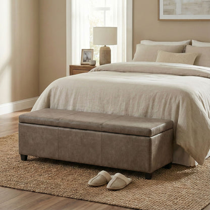 Avalon - Storage Ottoman Bench - Brown