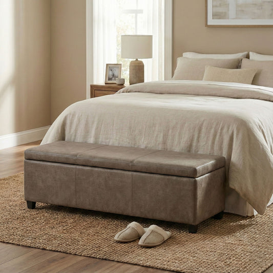 Avalon - Storage Ottoman Bench - Brown