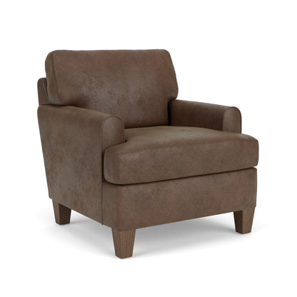 Moxy - Fabric Chair, T-Shaped Seat Cushion, Rounded Mailbox Arms