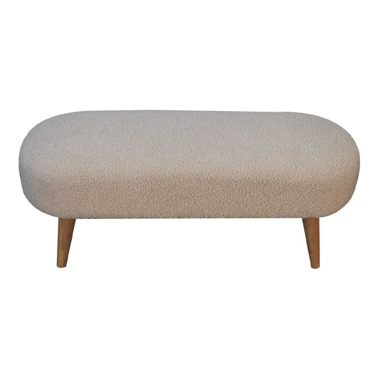 Boucle Hallway Bench - Cream