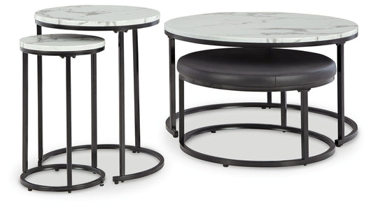 Jusmour - Occasional Nesting Table (Set of 4) - Black / White