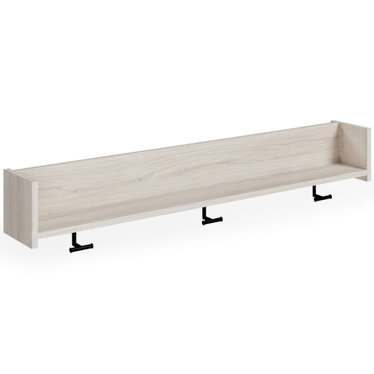 Socalle - Wall Mounted Coat Rack w/Shelf - Light Natural