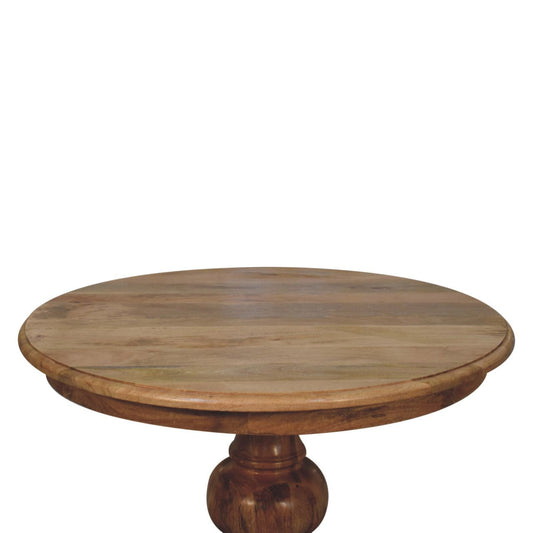 Round Turned Dining Table - Oak
