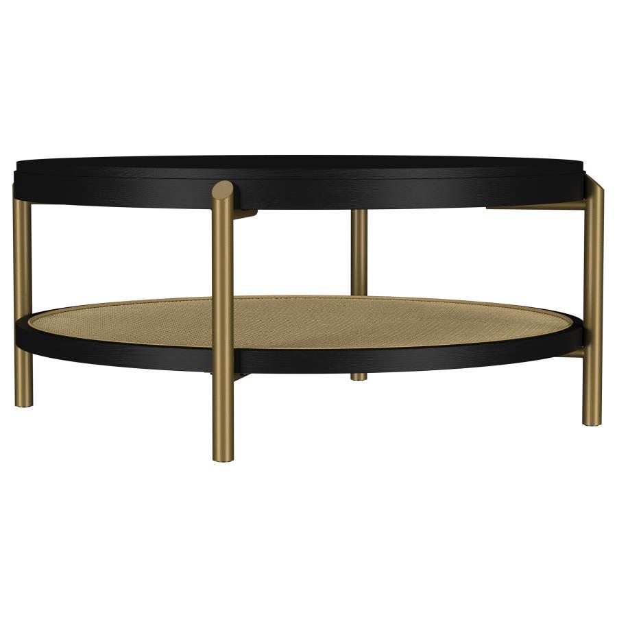 Arini - Round Coffee Table With Storage Shelf
