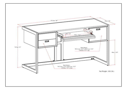 Hampden - Desk - Weathered Gray
