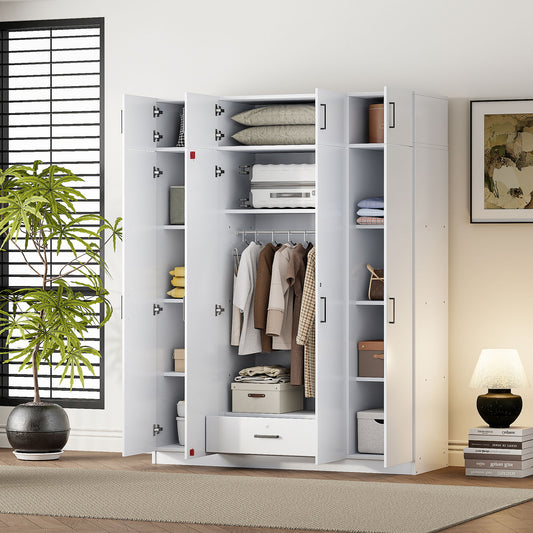 Contemporary 4 Door Wardrobe With 1 Drawer And Top Cabinet