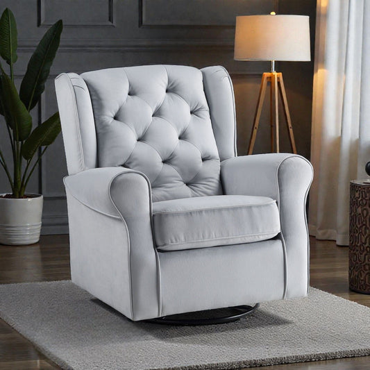Glider Chair With Swivel - Gray