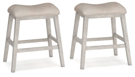 Skempton - Upholstered Stool (Set of 2) - White