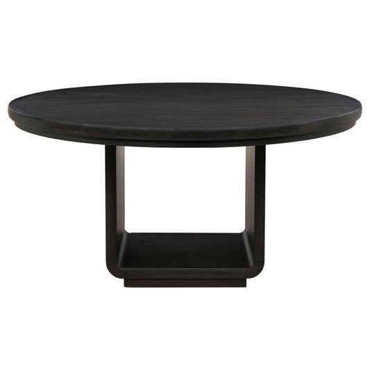 Leandro - 60" Round Dining Table - Burnished Black
