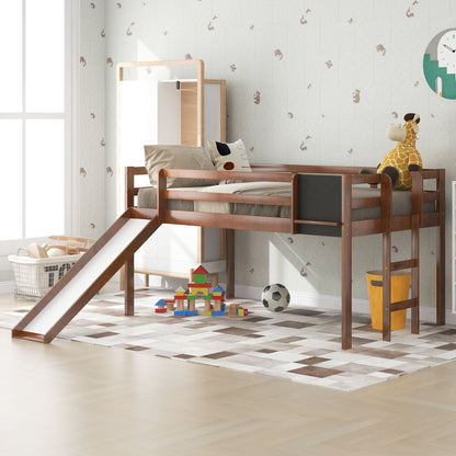 Loft Bed With Slide, Stair And Chalkboard