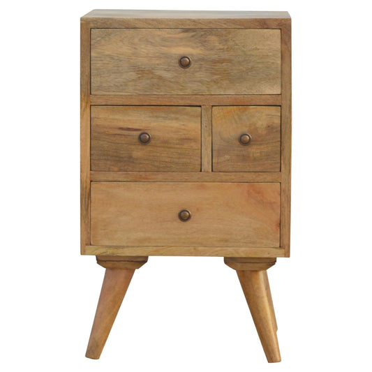 Nordic Style 4 Drawer Multi Nightstand - Oak