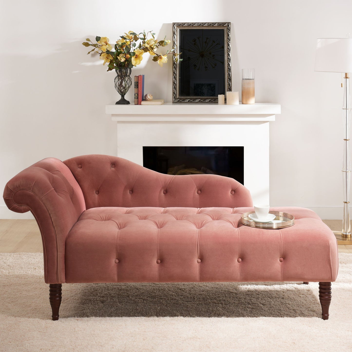 Samuel - Tufted Roll Arm Chaise Lounge