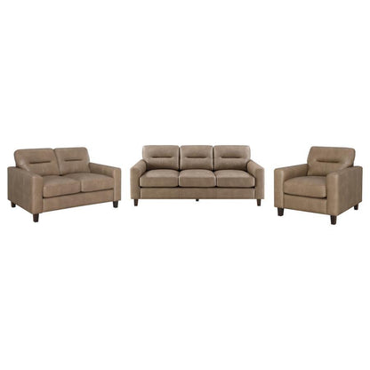 Scotland - Faux Leather Upholstered Sofa Set