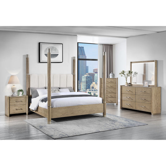 Sarai - 5 Pieces Bedroom Set With Upholstered Headboard