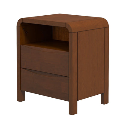 Lionel - Mid-Century Modern Nightstand 2 Drawer - Brown