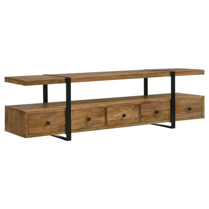 Otto - 5-Drawer Mango Wood TV Stand Media Console - Brown