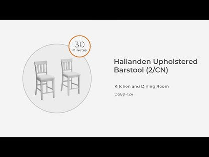 Hallanden - Upholstered Barstool (Set of 2) - Black / Gray