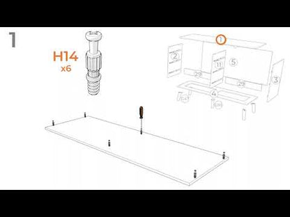 Charlang - Six Drawer Dresser - Black / Gray